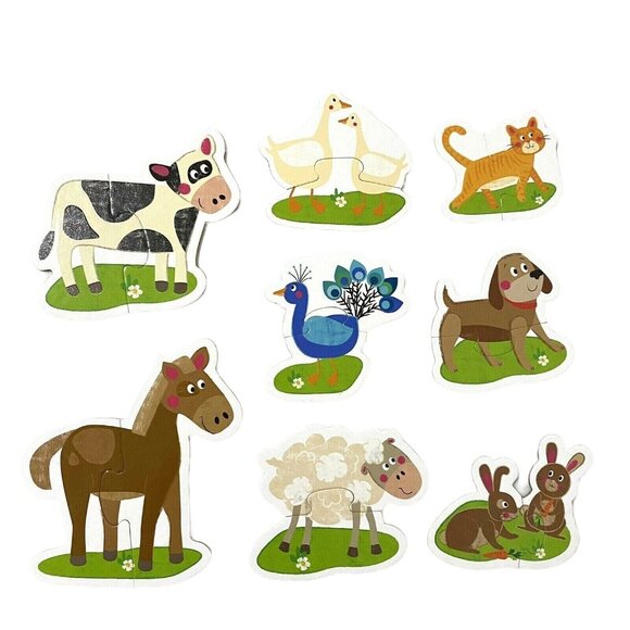Headu Montessori THE FARM Touch 2 Pieces Puzzle Preschool Made in Italy - Picture 7 of 10